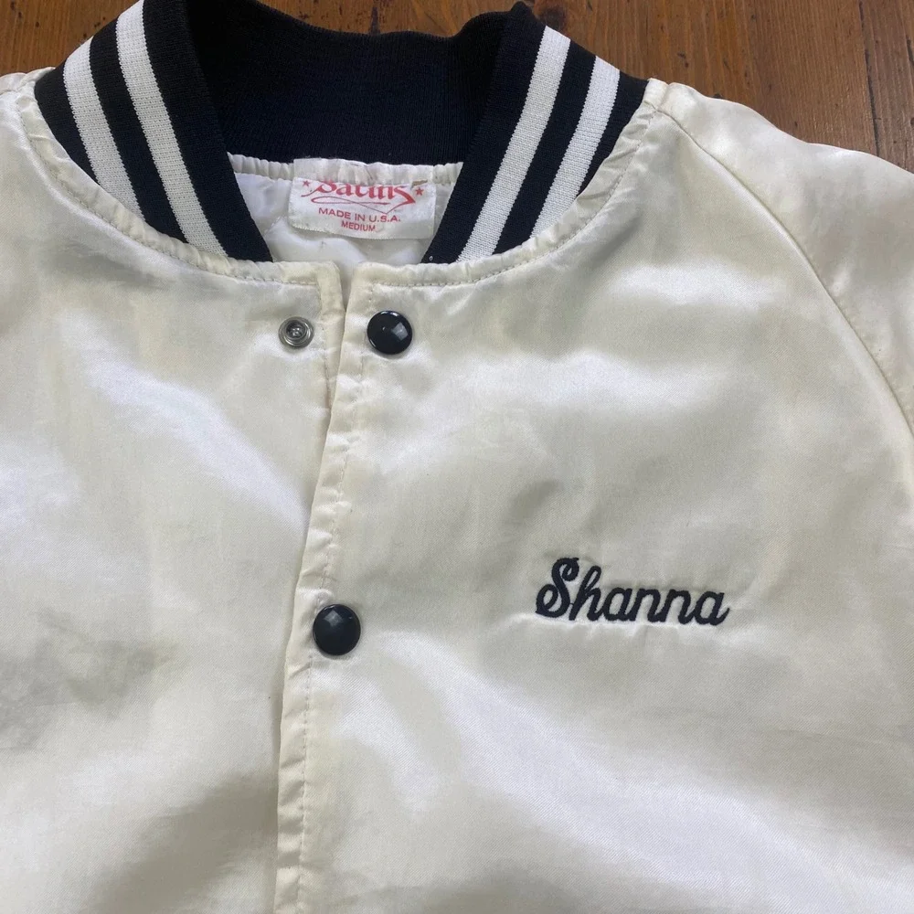 Vintage County Line Cloggers Ohio Satin Bomber Jacket Shanna‎ Retro Women's M